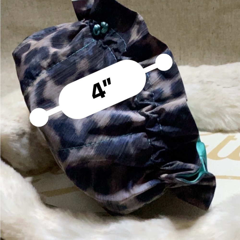 Teal Satin Drawstring Pouch - Picture 9 of 9